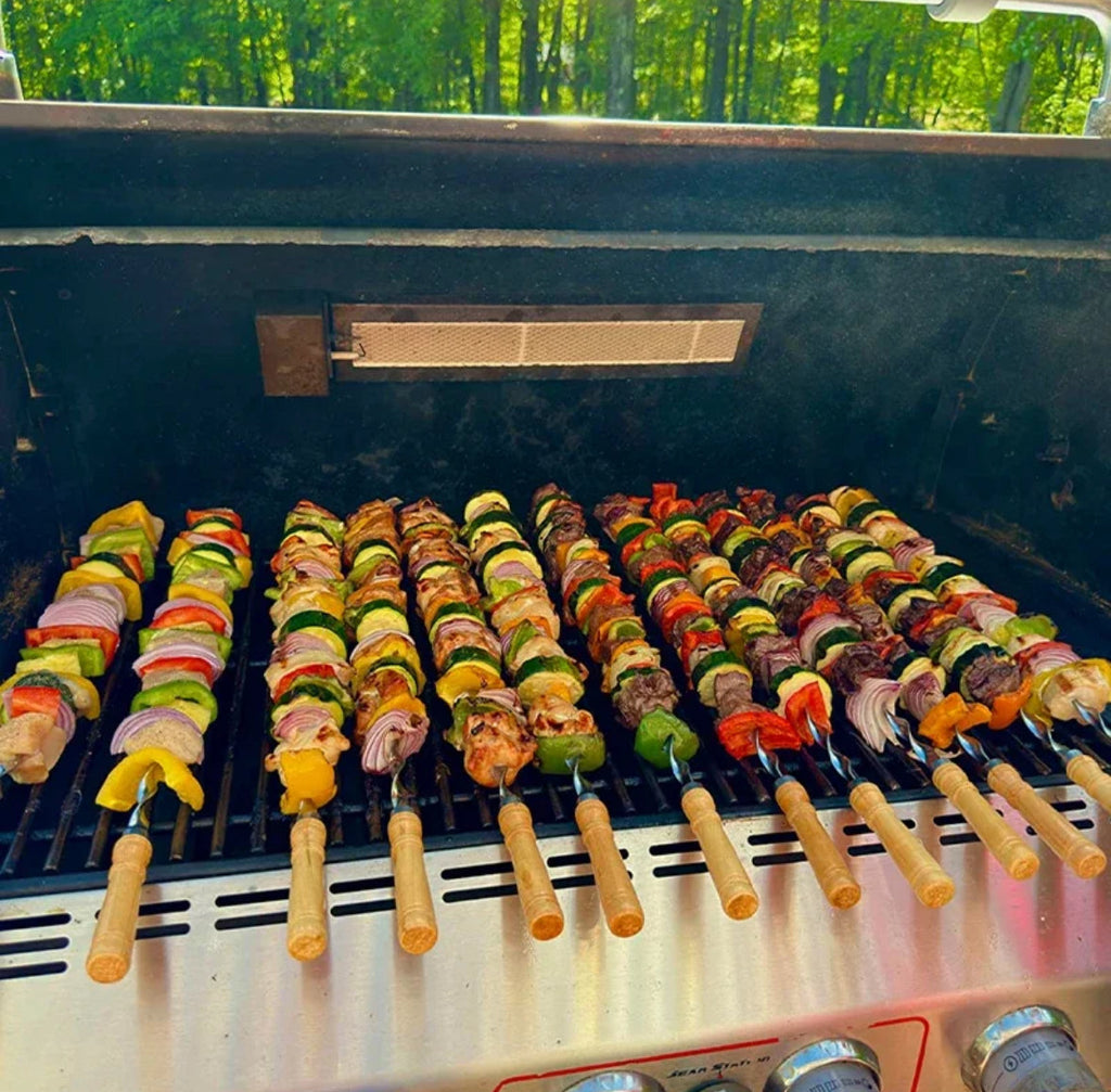 6 Stainless Steel BBQ Skewers