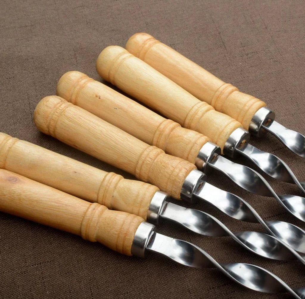 6 Stainless Steel BBQ Skewers