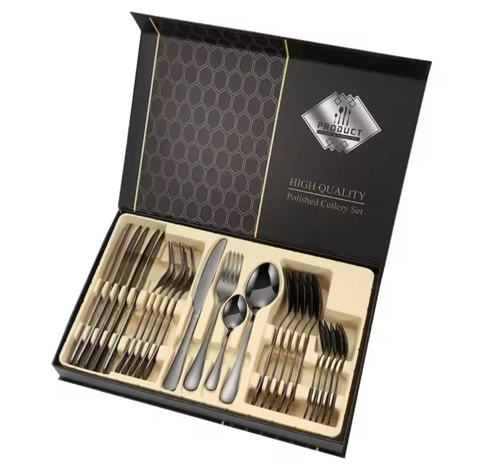 24-teiliges Besteck-Set aus Edelstahl (für 6 Personen)