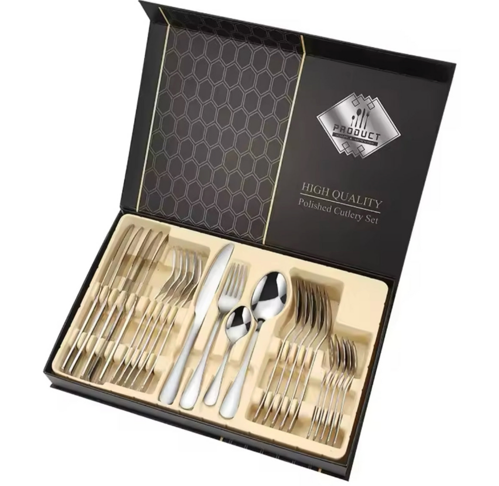 24-teiliges Besteck-Set aus Edelstahl (für 6 Personen)