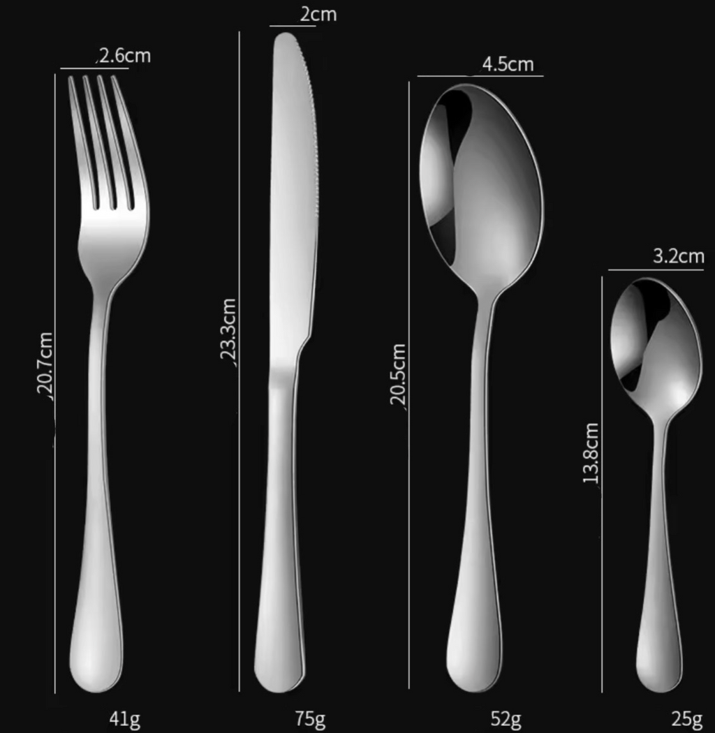 24-teiliges Besteck-Set aus Edelstahl (für 6 Personen)