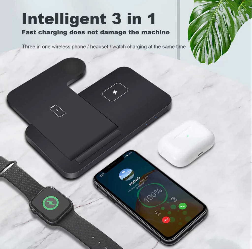3-in-1 Ladestation für Handy, Smartwatch & Kopfhörer