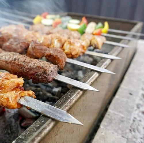 6er-Set Edelstahl BBQ-Grillspiesse (55 cm)