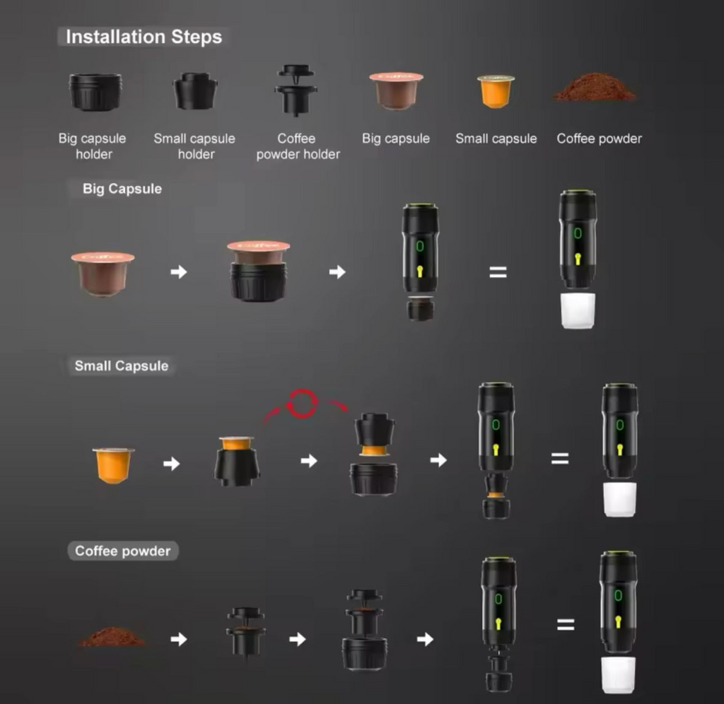 Mobile Espresso-Maschine mit Akku & Heizfunktion