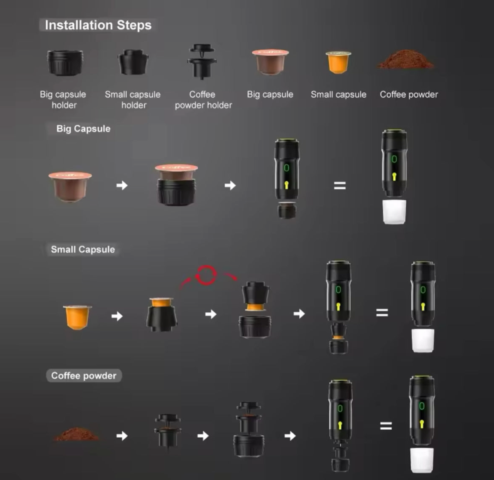 Mobile Espresso-Maschine mit Akku & Heizfunktion
