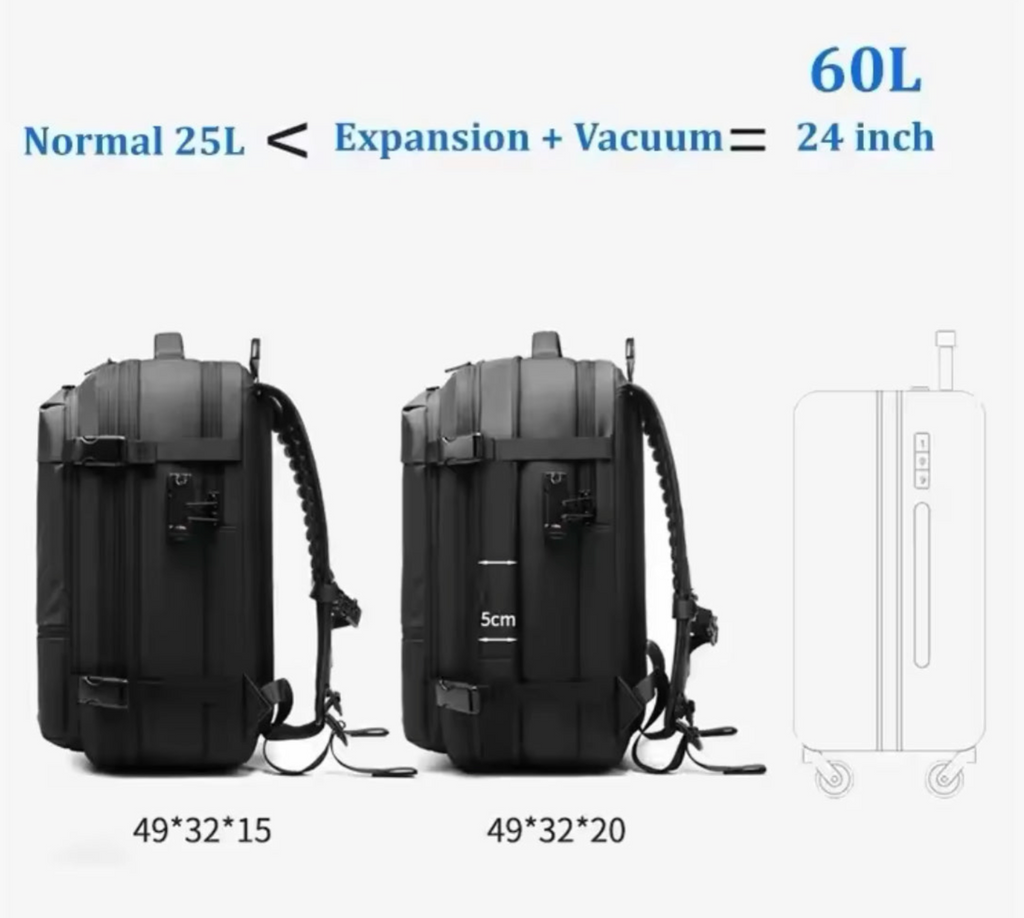 Airpack Vakuum-Rucksack mit Kompressionsfunktion (bis 60 L)