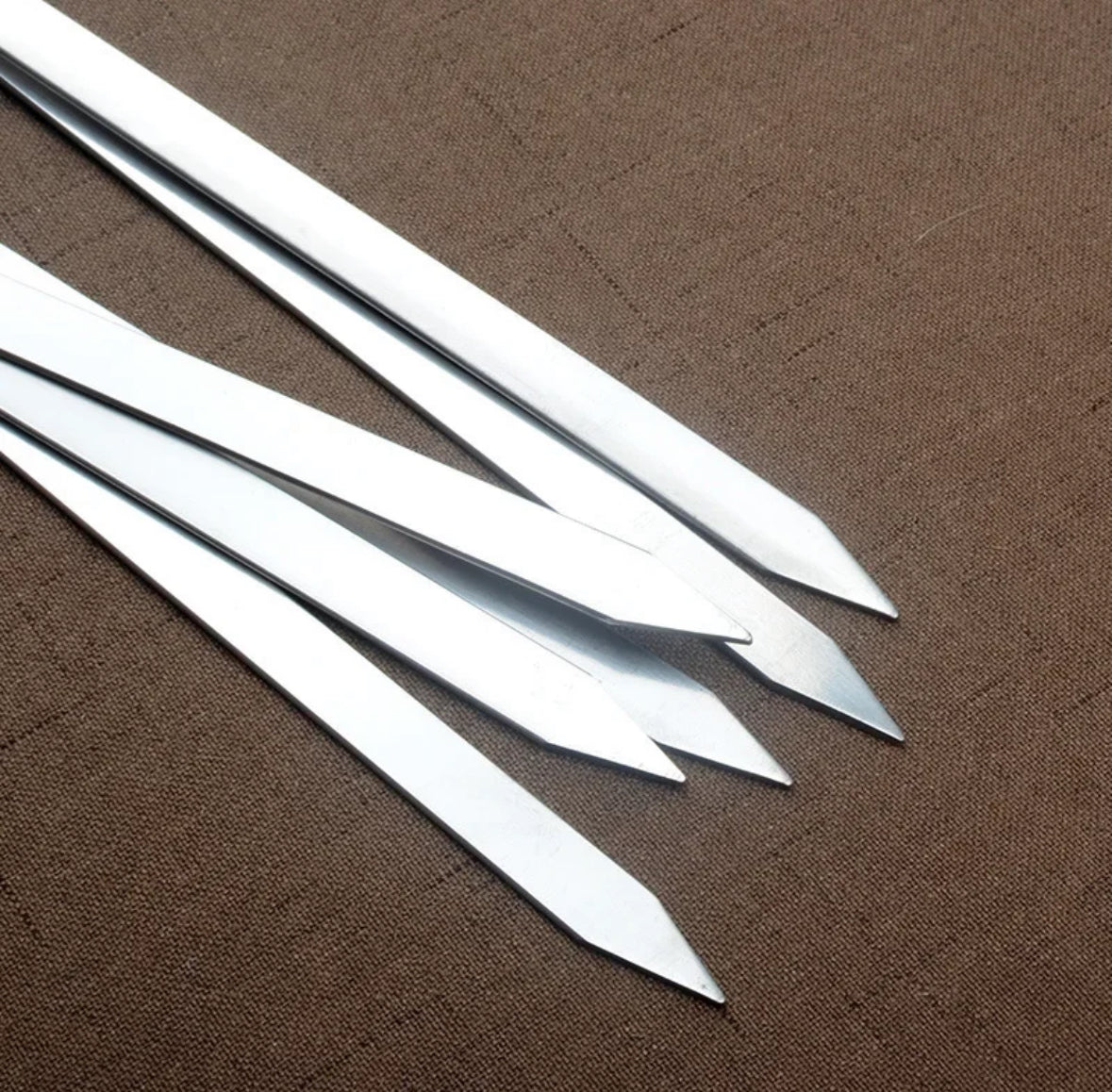 6 Stainless Steel BBQ Skewers