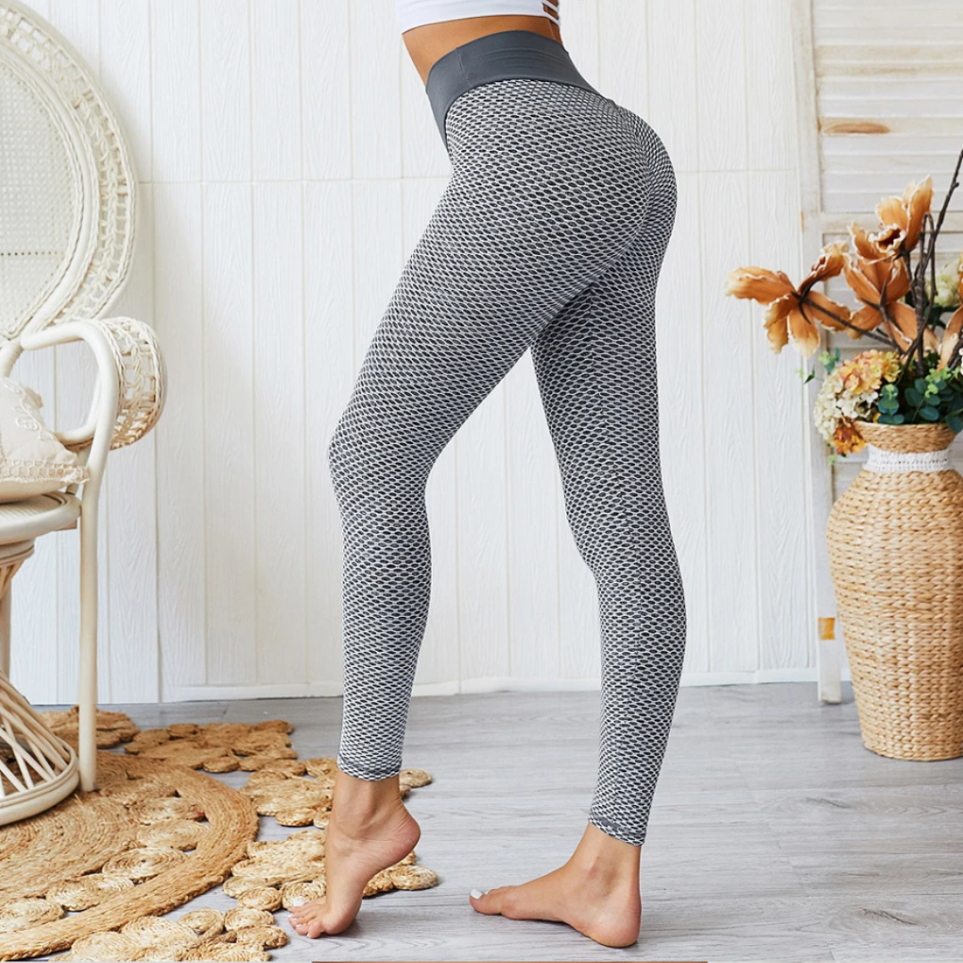Sport-Leggings | Push-up Leggings mit Hochwertigem Wabenmuster | Bequeme Passform für Fitness und Freizeit 2