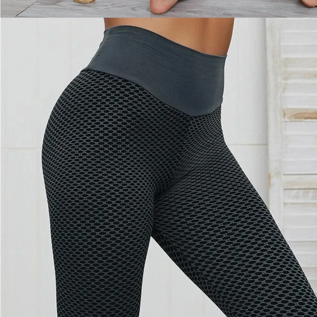 Sport-Leggings | Push-up Leggings mit Hochwertigem Wabenmuster | Bequeme Passform für Fitness und Freizeit 3